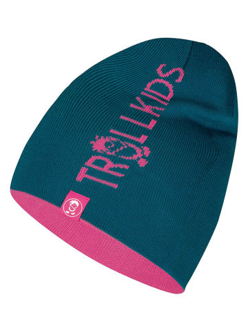Trollkids Omkeerbare beanie "Troll" roze/turquoise