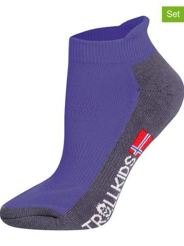 Trollkids Skarpety turystyczne (2 pary) "Hiking Low Cut Socks II"  w kolorze fioletowym