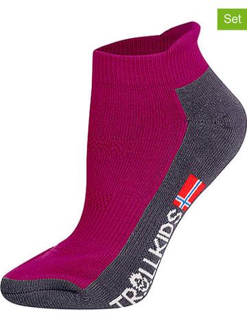 Trollkids Skarpety turystyczne (2 pary) "Low Cut Socks II" w kolorze różowym