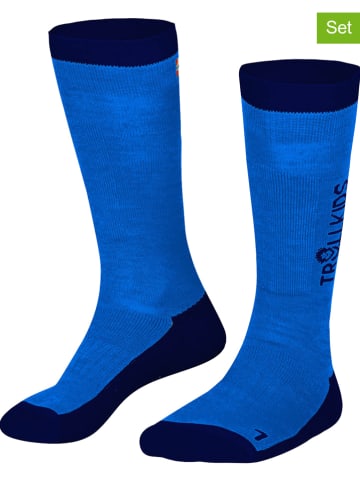 Trollkids 2er-Set: Ski-/ Snowboardsocken "Kids Ski" in Dunkelblau