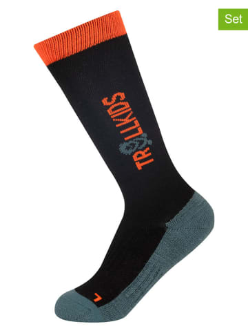 Trollkids 2er-Set: Ski-/ Snowboardsocken "Kids Ski" in Schwarz