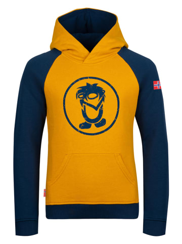 Trollkids Hoodie "Stavanger" in Orange/ Dunkelblau