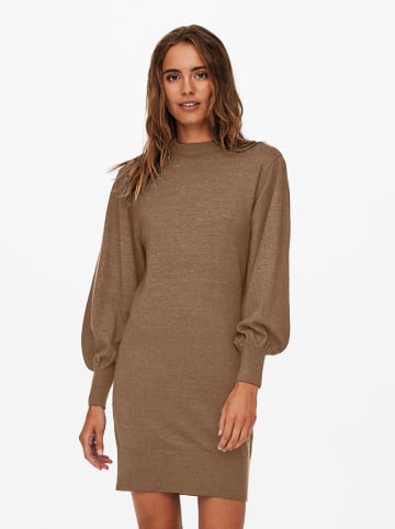 ONLY Strickkleid in Hellbraun