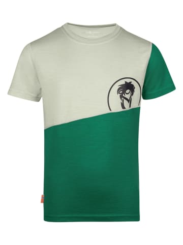 Trollkids Funktionsshirt "Sandefjord" in Grau/ Grün