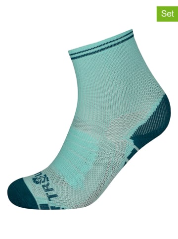 Trollkids Skarpety turystyczne (2 pary) "Mid Cut Socks III" w kolorze turkusowym