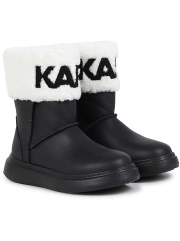 Karl Lagerfeld Kids Skórzane botki w kolorze czarnym