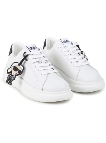 Karl Lagerfeld Kids Skórzane sneakersy w kolorze biało-czarnym