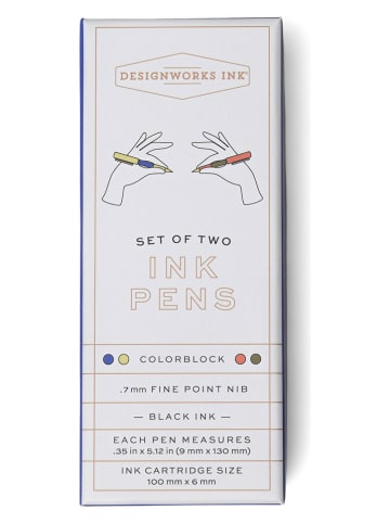 DESIGNWORKS INK ® 2er-Set: Kugelschreiber in Blau/ Khaki/ Orange - (L)13 cm