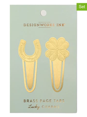 DESIGNWORKS INK ® 2er-Set: Lesezeichen "Lucky Charms" in Gold - (L)13 cm