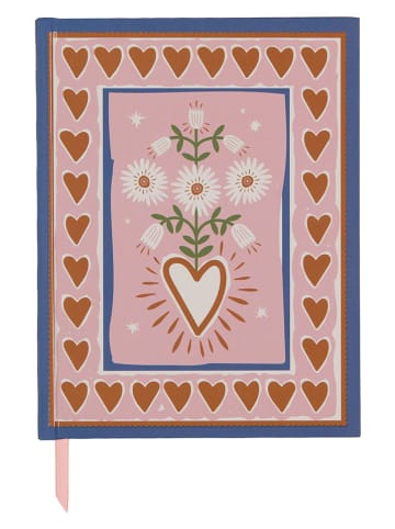DESIGNWORKS INK ® Notizbuch "Hearts" in Rosa/ Rot/ Blau - (L)19 x (B)15 cm