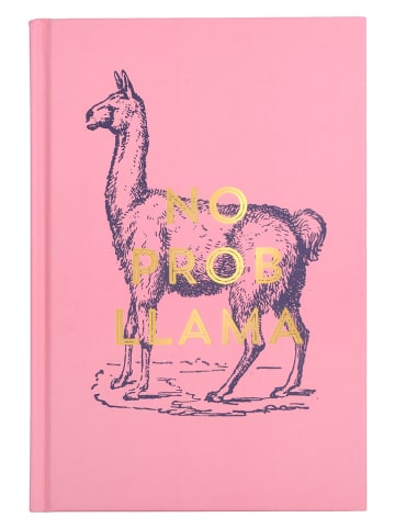 DESIGNWORKS INK ® Notizbuch "No Prob Lama" in Rosa - (L)21,6 x (B)14,6 cm