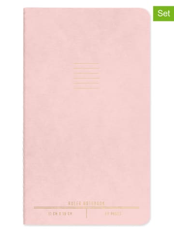DESIGNWORKS INK ® 2er-Set: Mini-Notizbücher "Flex Cover" in Rosa - (L)19 x (B)11 cm