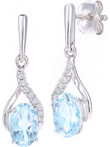 Revoni Witgouden oorstekers met diamanten