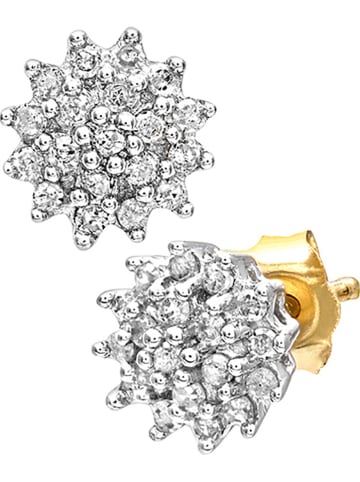 Revoni Gouden oorstekers met diamanten