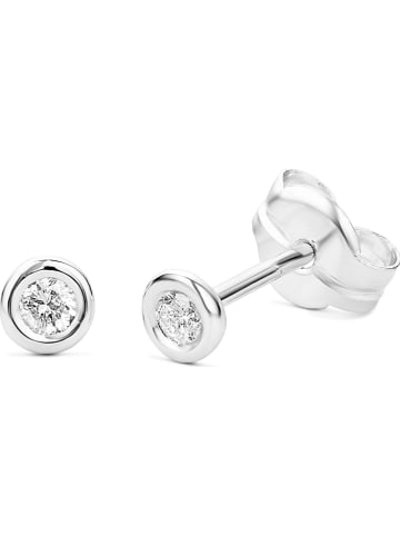 Revoni Witgouden oorstekers met diamanten