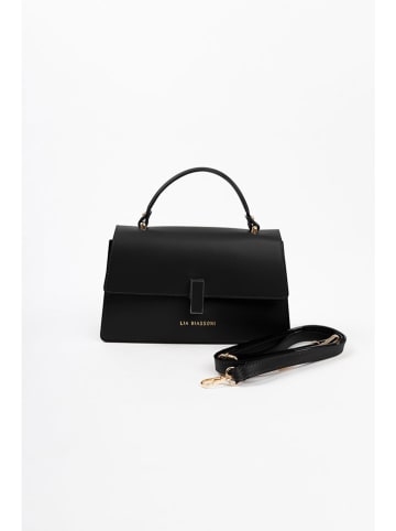 Lia Biassoni Leder-Henkeltasche in Schwarz - (B)25 x (H)16 x (T)7 cm