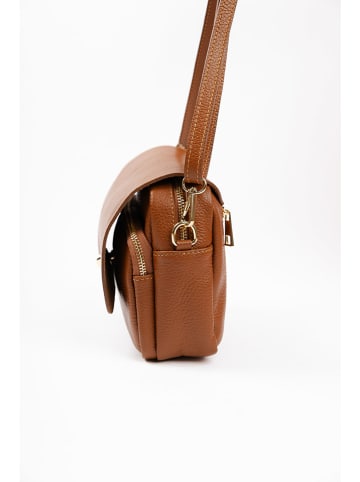 Lia Biassoni Leder-Umhängetasche in Hellbraun - (B)23 x (H)20 x (T)9 cm