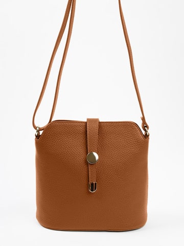 Lia Biassoni Leder-Umhängetasche in Hellbraun - (B)24 x (H)22 x (T)10 cm