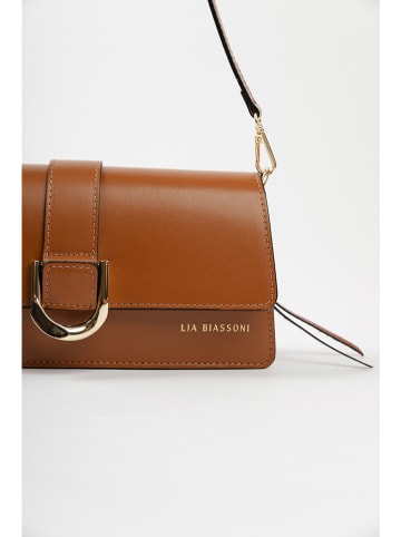 Lia Biassoni Leren schoudertas lichtbruin - (B)27 x (H)14 x (D)6 cm