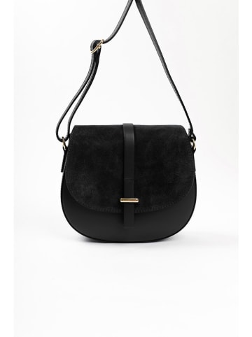 Lia Biassoni Leder-Umhängetasche  in Schwarz - (B)23 x (H)20 x (T)6 cm