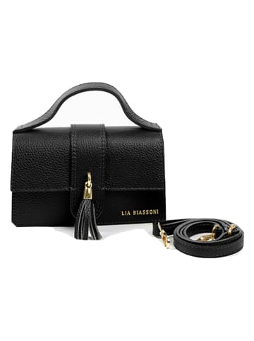 Lia Biassoni Leren handtas zwart - (B)20 x (H)13 x (D)6 cm