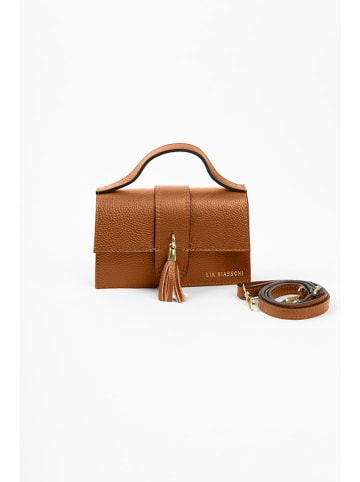Lia Biassoni Leder-Henkeltasche in Hellbraun - (B)20 x (H)13 x (T)6 cm