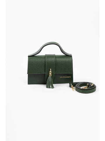 Lia Biassoni Leder-Henkeltasche in Grün - (B)20 x (H)13 x (T)6 cm