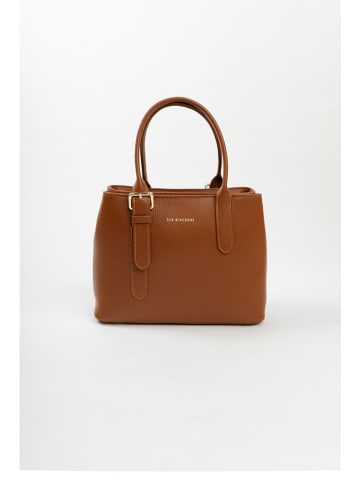 Lia Biassoni Leder-Henkeltasche in Hellbraun - (B)33 x (H)25 x (T)11 cm