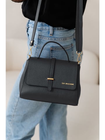 Lia Biassoni Leder-Henkeltasche in Schwarz - (B)23 x (H)19 x (T)12 cm