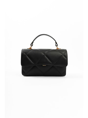 Lia Biassoni Leder-Henkeltasche "Sauvage" in Schwarz - (B)28 x (H)18 x (T)8 cm