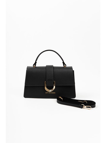 Lia Biassoni Leder-Henkeltasche in Schwarz - (B)25 x (H)16 x (T)8 cm