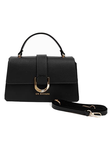 Lia Biassoni Leren handtas zwart - (B)25 x (H)16 x (D)8 cm