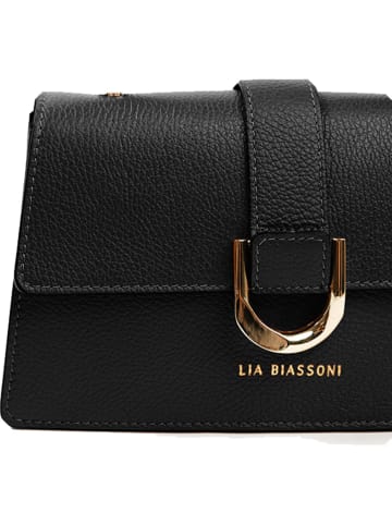 Lia Biassoni Leren handtas zwart - (B)25 x (H)16 x (D)8 cm