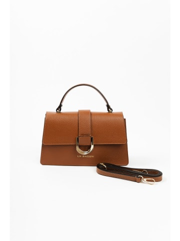 Lia Biassoni Leder-Henkeltasche in Hellbraun - (B)25 x (H)16 x (T)8 cm