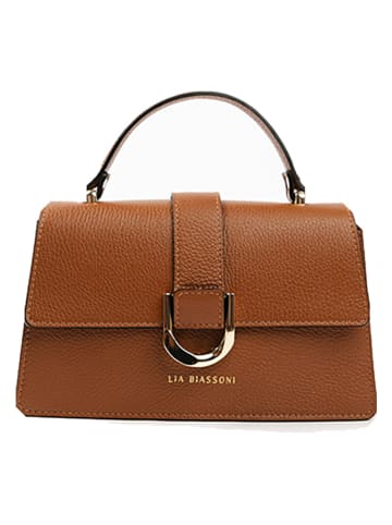 Lia Biassoni Leder-Henkeltasche in Hellbraun - (B)25 x (H)16 x (T)8 cm