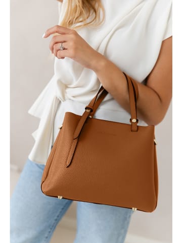 Lia Biassoni Leder-Henkeltasche in Hellbraun - (B)28 x (H)21 x (T)15 cm