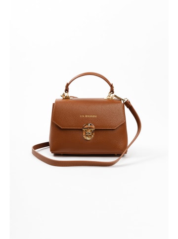 Lia Biassoni Leder-Henkeltasche in Hellbraun - (B)23 x (H)16 x (T)12 cm
