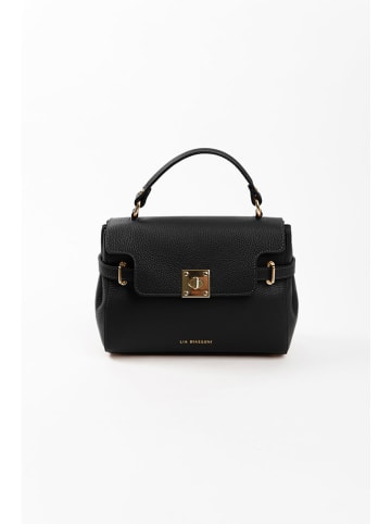Lia Biassoni Leder-Henkeltasche in Schwarz - (B)30 x (H)22 x (T)10 cm