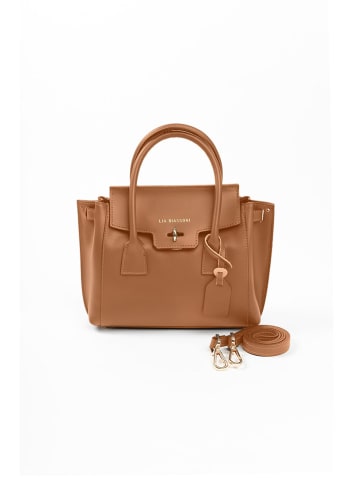 Lia Biassoni Leder-Henkeltasche in Hellbraun - (B)30 x (H)23 x (T)11 cm