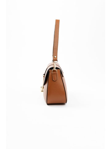 Lia Biassoni Leder-Schultertasche in Hellbraun - (B)27 x (H)18 x (T)8 cm