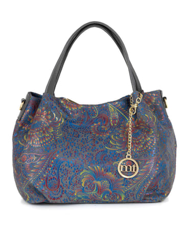 Mia Tomazzi Leder-Henkeltasche "Gonfalone" in Blau - (B)24 x (H)21 x (T)13 cm