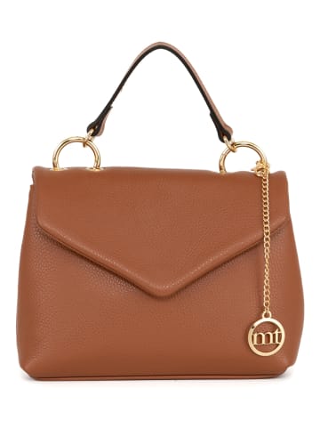 Mia Tomazzi Leder-Henkeltasche in Hellbraun - (B)28 x (H)21 x (T)9 cm