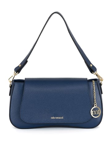 Mia Tomazzi Leren schoudertas "Zambaldi" donkerblauw - (B)31 x (H)17 x (D)10 cm