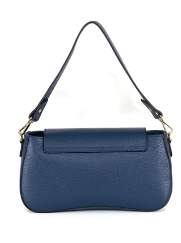 Mia Tomazzi Leren schoudertas "Zambaldi" donkerblauw - (B)31 x (H)17 x (D)10 cm