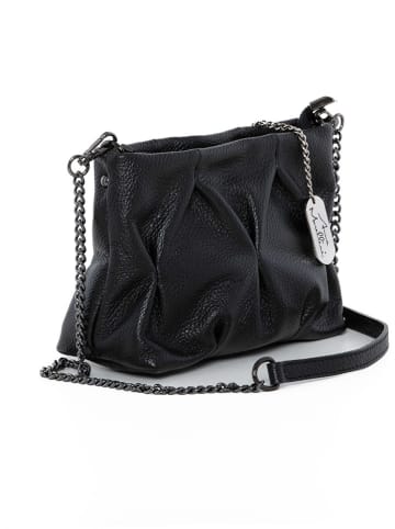 Anna Morellini Leder-Umhängetasche  in Schwarz - (B)20 x (H)14 x (T)9 cm