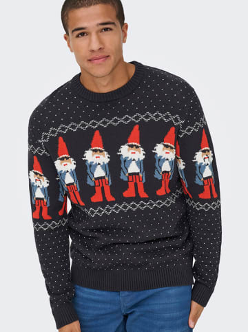ONLY & SONS Sweter w kolorze czarnym