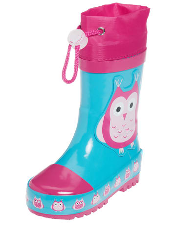 Playshoes Rubberlaarzen turquoise/roze