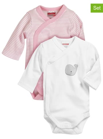 Playshoes 2er-Set: Bodys in Rosa/ Weiß