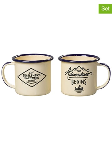 Gentlemen's Hardware Filiżanki (2 szt.) w kolorze kremowo-czarnym do espresso - 150 ml