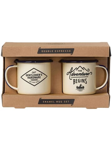 Gentlemen's Hardware 2-delige set: espressokoppen crème/zwart - 150 ml